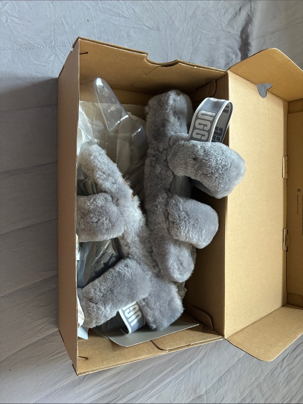 NEW grey ugg slippers